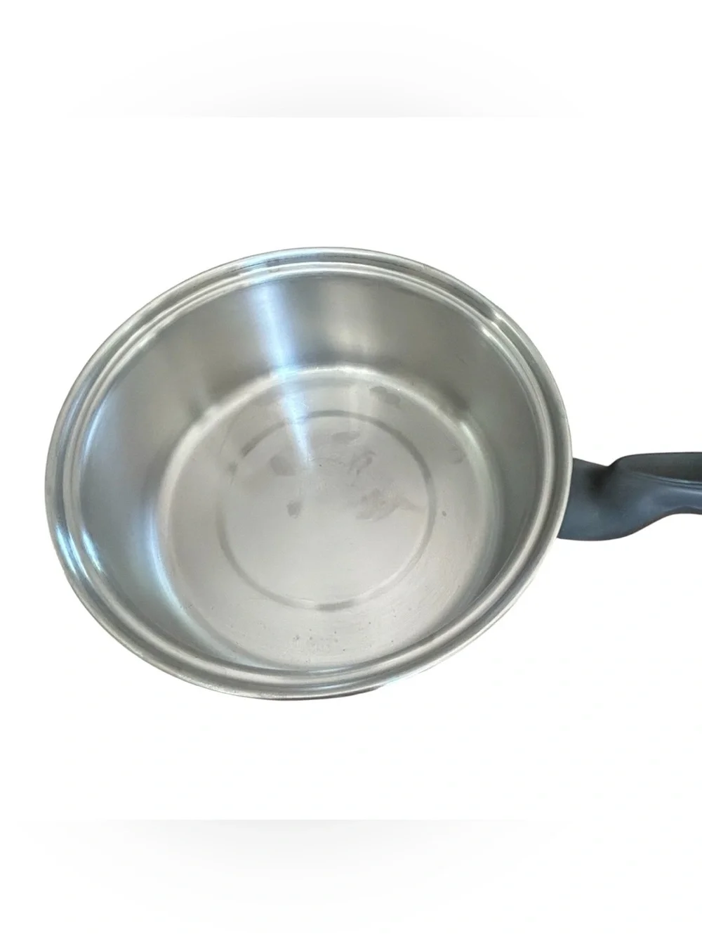 Vintage De Luxe Permanent Stainless Steel 2 Qt Saucepan Pot W Lid Black Handle